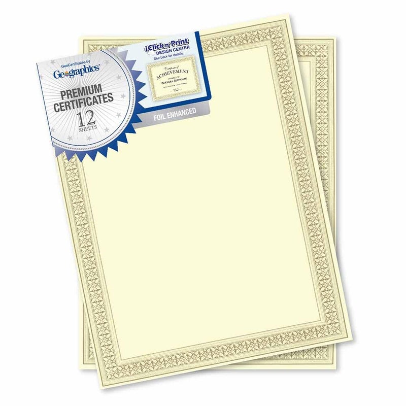 Geographics Foil Certificates, 8-1/2" x 11", Gold Flourish, Pack Of 12 - Image 2